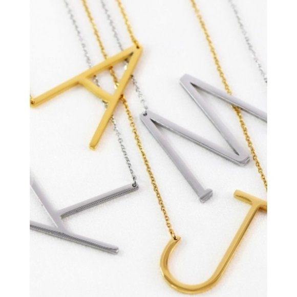 LXNYC Initial B Necklace Gold Plated Sterling Silver NWT - Picture 2 of 2